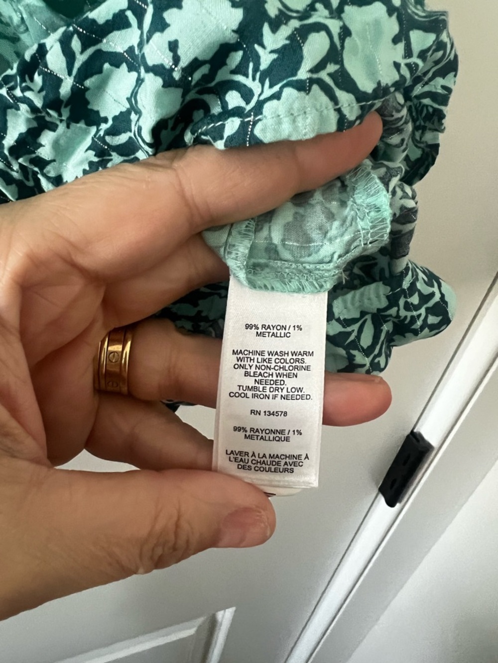 Vineyard Vines Seafoam Green Floral Button-Front Tunic - Picture 3 of 4